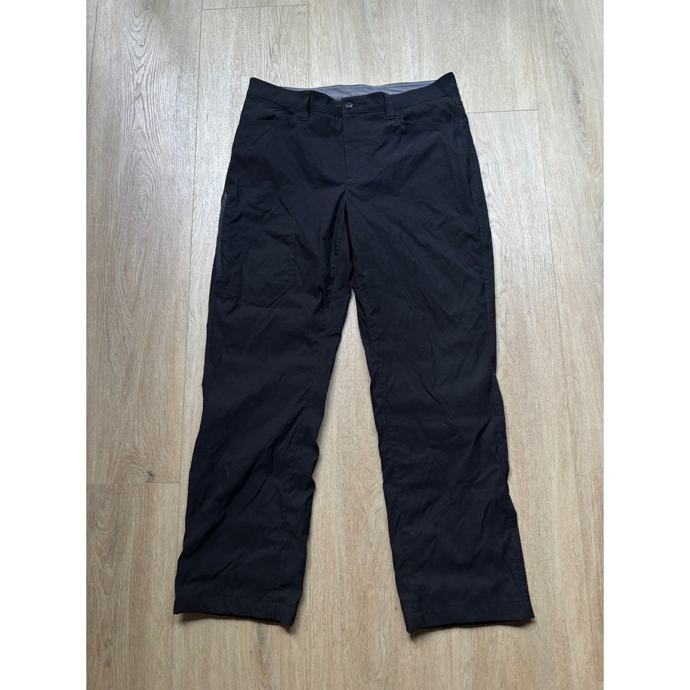 Eddie Bauer Mens Fleece Lined Tech Pants Black 34x30 Straight Leg Outdoor Hiking